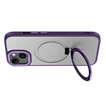 Kickstand magnetisk cover til iPhone 15 Plus, stødsikkert TPU+akryl mat telefoncover