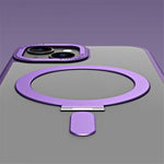 Kickstand magnetisk cover til iPhone 15 Plus, stødsikkert TPU+akryl mat telefoncover