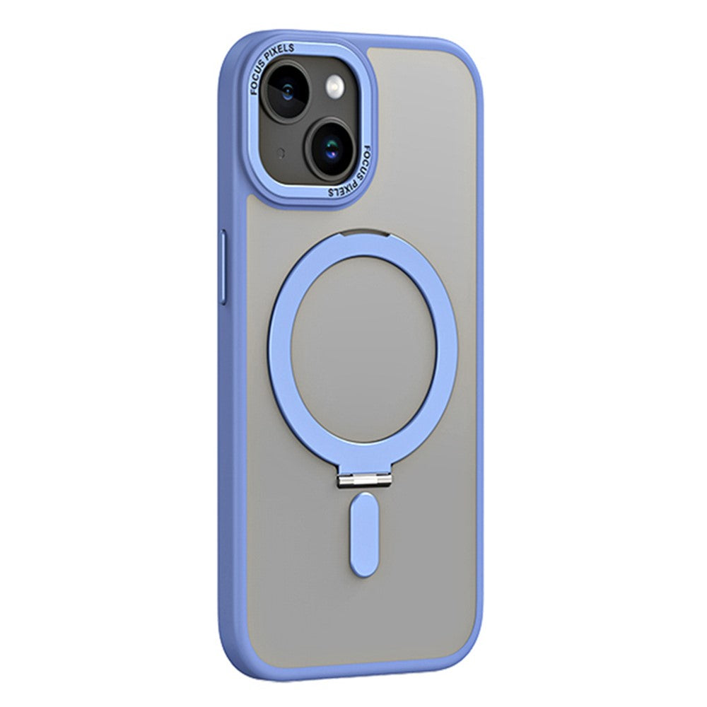 Kickstand magnetisk cover til iPhone 15 Plus, stødsikkert TPU+akryl mat telefoncover