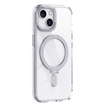Kickstand magnetisk cover til iPhone 15 Plus, stødsikkert TPU+akryl mat telefoncover