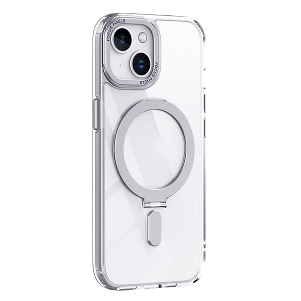 Kickstand magnetisk cover til iPhone 15 Plus, stødsikkert TPU+akryl mat telefoncover
