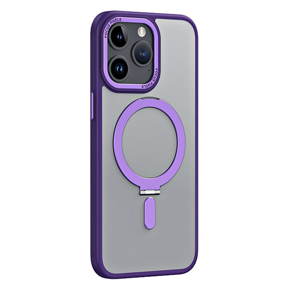 Magnetisk Mat Etui til iPhone 15 Pro Max, TPU+Akryl Faldbeskyttelse Usynligt Støtteben Telefoncover