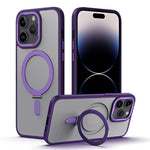 Magnetisk Mat Etui til iPhone 15 Pro Max, TPU+Akryl Faldbeskyttelse Usynligt Støtteben Telefoncover