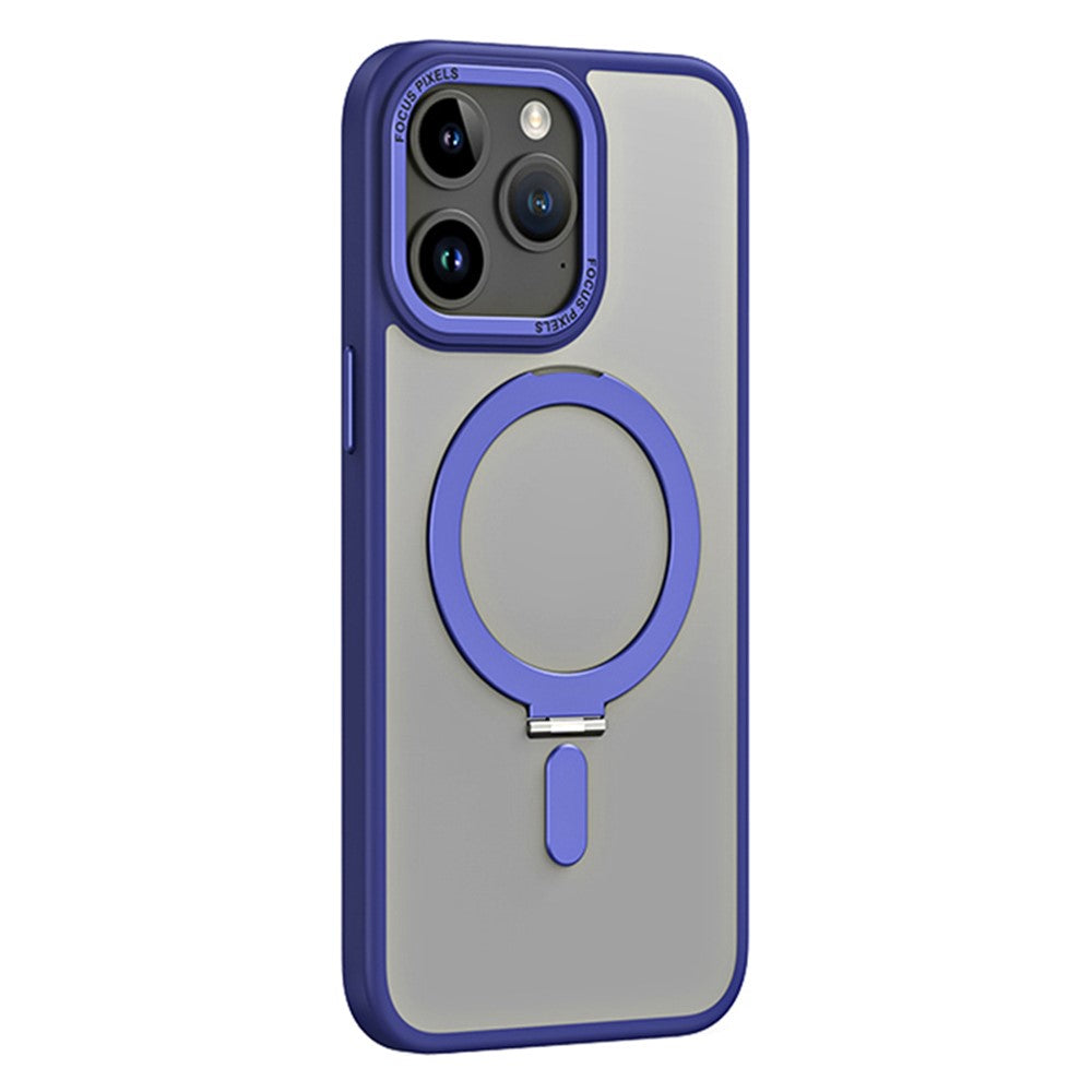 Magnetisk Mat Etui til iPhone 15 Pro Max, TPU+Akryl Faldbeskyttelse Usynligt Støtteben Telefoncover