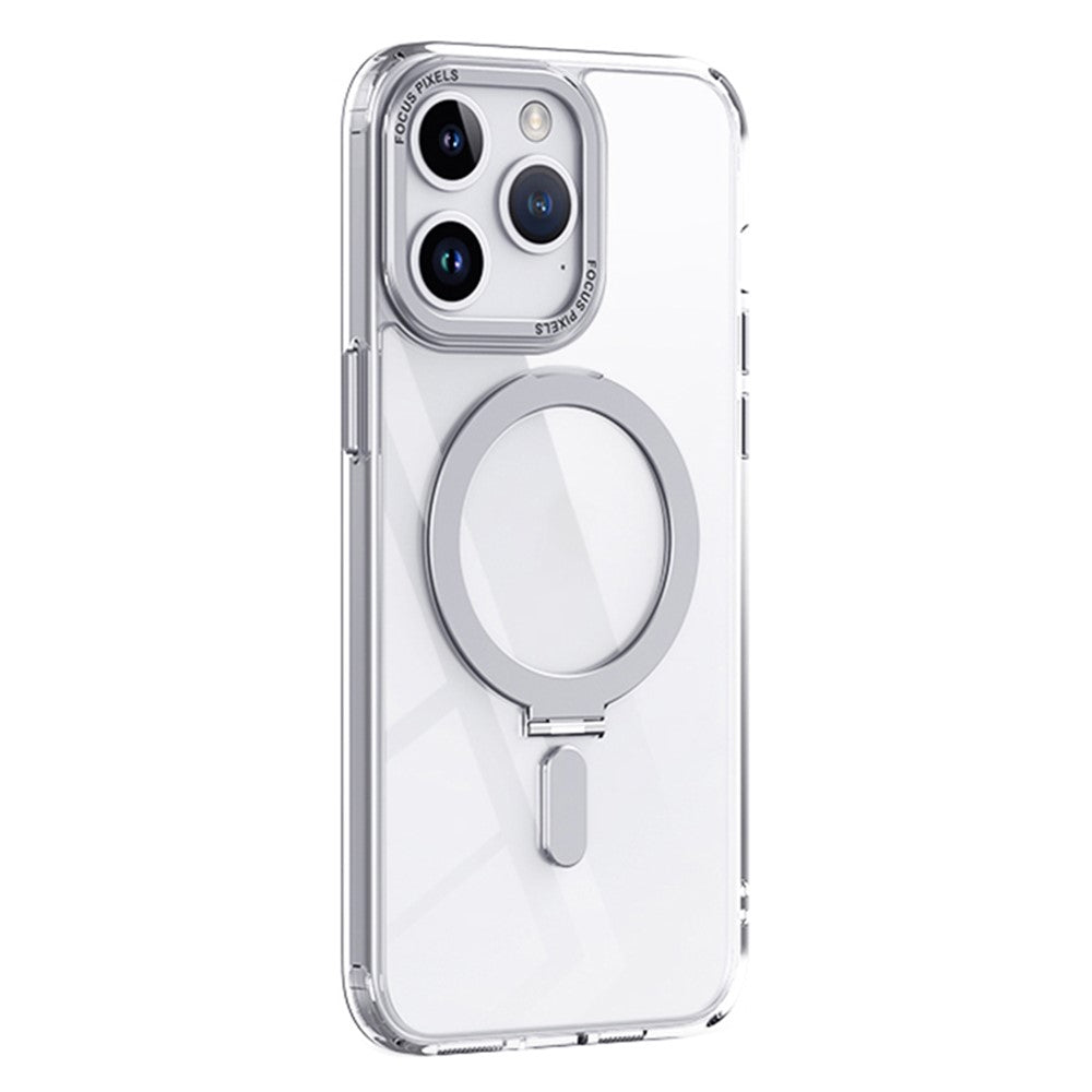 Magnetisk Mat Etui til iPhone 15 Pro Max, TPU+Akryl Faldbeskyttelse Usynligt Støtteben Telefoncover