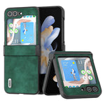 ABEEL Tekstureret Telefoncover til Samsung Galaxy Z Flip5 5G, PU-læderbelagt PC-cover med Hængselbeskyttelse