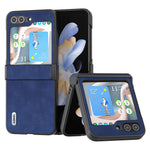 ABEEL Tekstureret Telefoncover til Samsung Galaxy Z Flip5 5G, PU-læderbelagt PC-cover med Hængselbeskyttelse