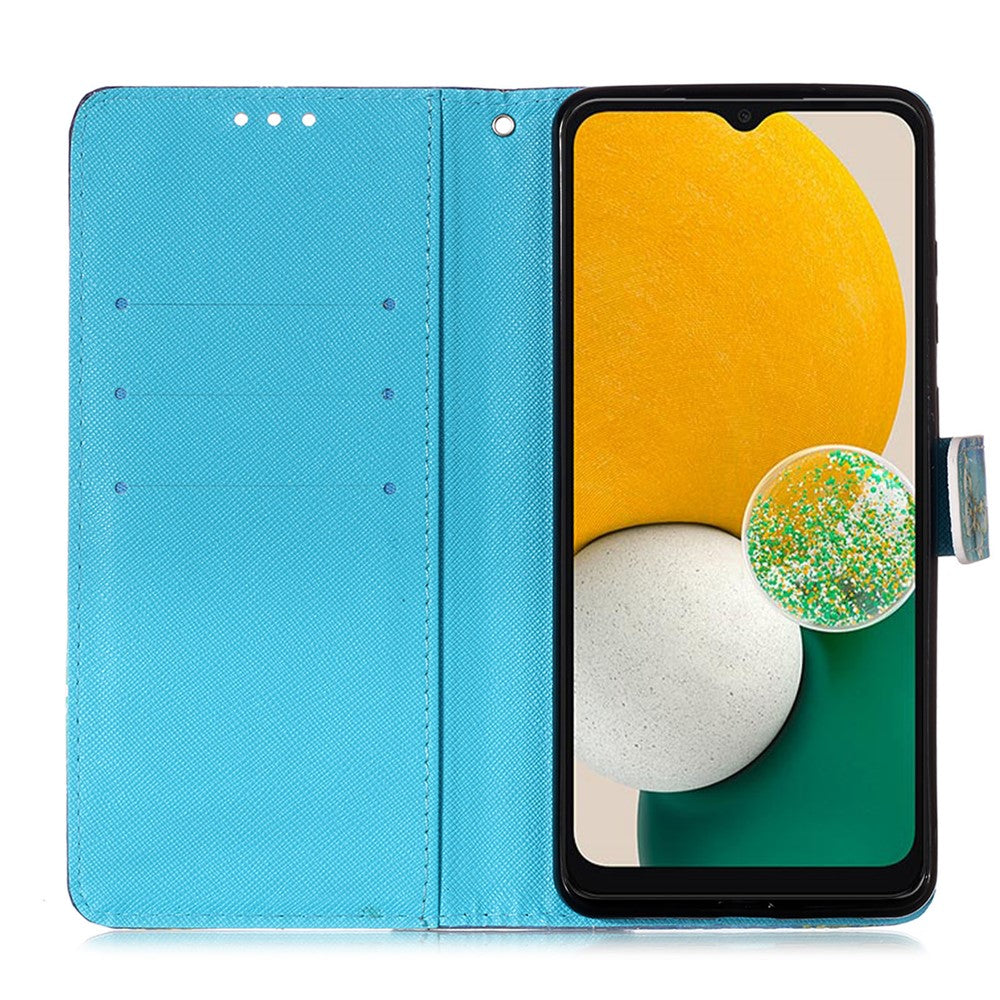 For Samsung Galaxy A24 4G (162.1mm) Leather Case 3D Pattern Printing Wallet Stand Mobile Cover with Strap