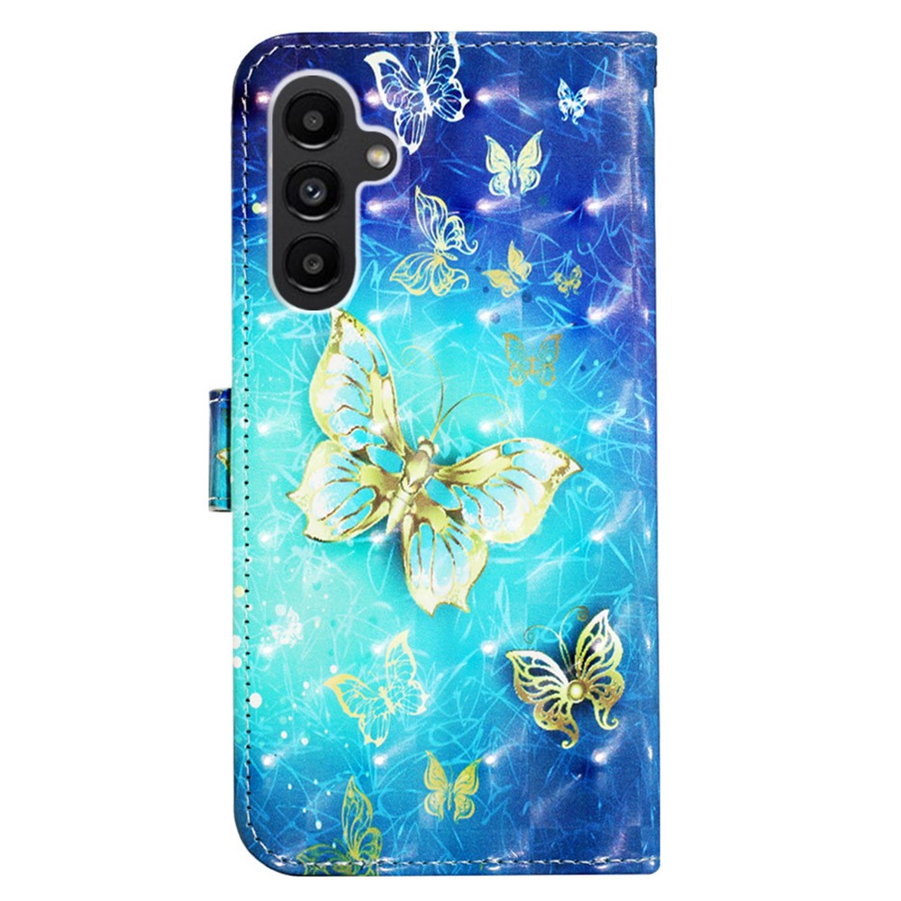 For Samsung Galaxy A24 4G (162.1mm) Leather Case 3D Pattern Printing Wallet Stand Mobile Cover with Strap