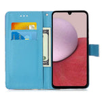 Til Samsung Galaxy A24 4G (162.1mm) Læderetui med rem og kortholder Mønstertryk Telefonstativcover