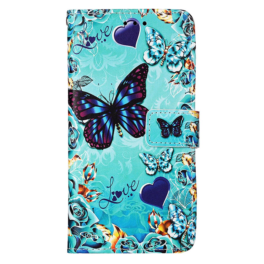 Til Samsung Galaxy A24 4G (162.1mm) Læderetui med rem og kortholder Mønstertryk Telefonstativcover