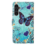 Til Samsung Galaxy A24 4G (162.1mm) Læderetui med rem og kortholder Mønstertryk Telefonstativcover