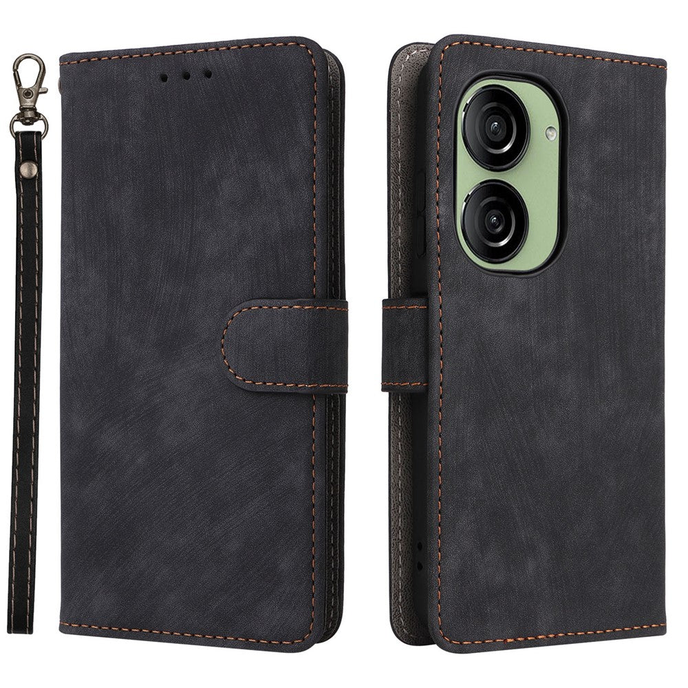 Til Asus Zenfone 10 5G / Zenfone 9 5G Telefoncover Pung Stativ Magnetisk PU Læder RFID Blokerende Cover med Rem