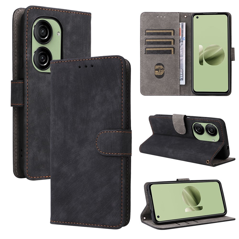 Til Asus Zenfone 10 5G / Zenfone 9 5G Telefoncover Pung Stativ Magnetisk PU Læder RFID Blokerende Cover med Rem