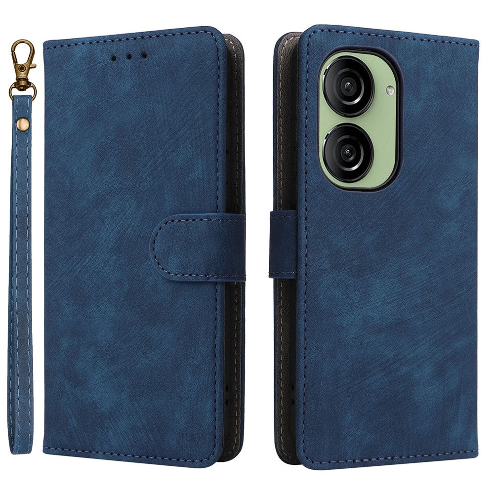Til Asus Zenfone 10 5G / Zenfone 9 5G Telefoncover Pung Stativ Magnetisk PU Læder RFID Blokerende Cover med Rem