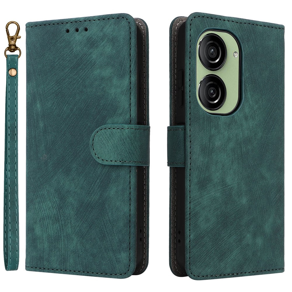 Til Asus Zenfone 10 5G / Zenfone 9 5G Telefoncover Pung Stativ Magnetisk PU Læder RFID Blokerende Cover med Rem
