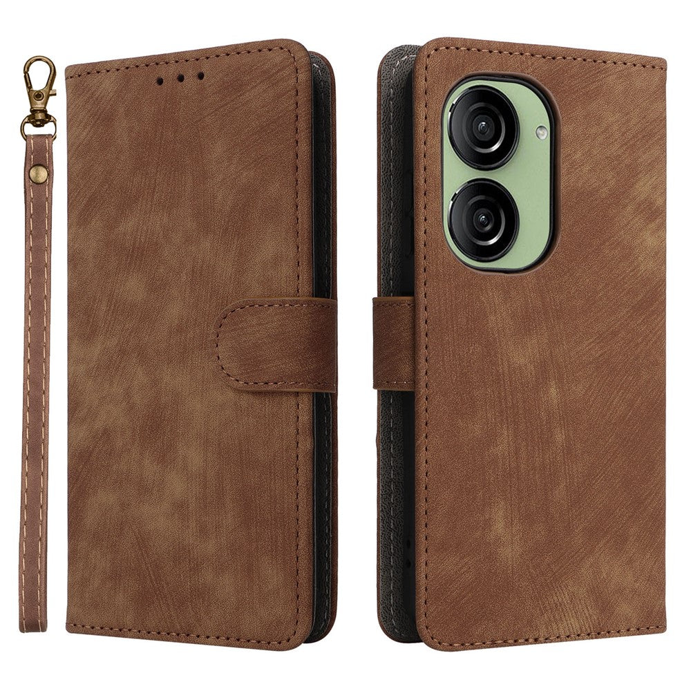 Til Asus Zenfone 10 5G / Zenfone 9 5G Telefoncover Pung Stativ Magnetisk PU Læder RFID Blokerende Cover med Rem