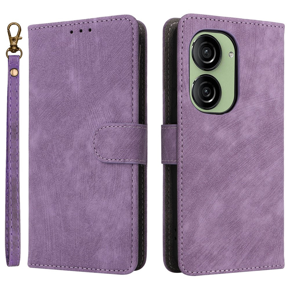 Til Asus Zenfone 10 5G / Zenfone 9 5G Telefoncover Pung Stativ Magnetisk PU Læder RFID Blokerende Cover med Rem