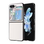 For Samsung Galaxy Z Flip5 5G Litchi Texture Phone Case PU Leather Coated PC Slim Fit Cover