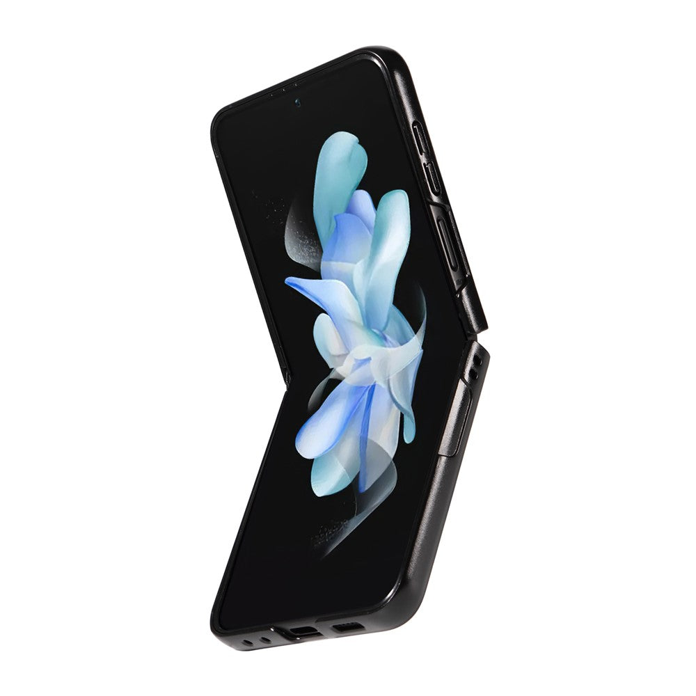 For Samsung Galaxy Z Flip5 5G Litchi Texture Phone Case PU Leather Coated PC Slim Fit Cover