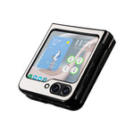 For Samsung Galaxy Z Flip5 5G Litchi Texture Phone Case PU Leather Coated PC Slim Fit Cover