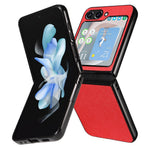 For Samsung Galaxy Z Flip5 5G Litchi Texture Phone Case PU Leather Coated PC Slim Fit Cover
