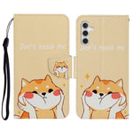 Pattern Printing PU Leather Cover for Samsung Galaxy S23 FE Cross Texture Wallet Phone Case with Strap