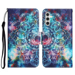 Pattern Printing PU Leather Cover for Samsung Galaxy S23 FE Cross Texture Wallet Phone Case with Strap