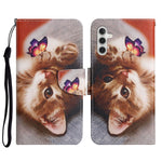 Pattern Printing PU Leather Cover for Samsung Galaxy S23 FE Cross Texture Wallet Phone Case with Strap