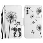 Pattern Printing PU Leather Cover for Samsung Galaxy S23 FE Cross Texture Wallet Phone Case with Strap
