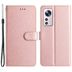 For Xiaomi 12 Lite 5G Wallet Phone Case Viewing Stand Silk Texture Leather Cover with Wrist Strap