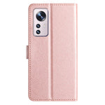 For Xiaomi 12 Lite 5G Wallet Phone Case Viewing Stand Silk Texture Leather Cover with Wrist Strap