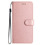 For Xiaomi 12 Lite 5G Wallet Phone Case Viewing Stand Silk Texture Leather Cover with Wrist Strap