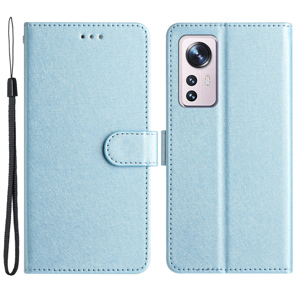 Xiaomi 12 Lite 5G Plånboksfodral med stativ, läderfodral i sidentextur med handledsrem