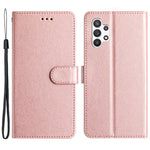 Til Samsung Galaxy A32 5G / M32 5G PU Læder Drop-proof Telefoncover Silkestruktur Standpung Cover