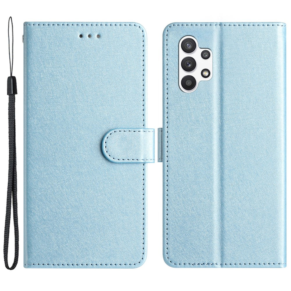 Til Samsung Galaxy A32 5G / M32 5G PU Læder Drop-proof Telefoncover Silkestruktur Standpung Cover