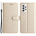 For Samsung Galaxy A52 4G / 5G / A52s 5G PU Leather Flip Stand Cover Silk Texture Phone Wallet Case with Hand Strap