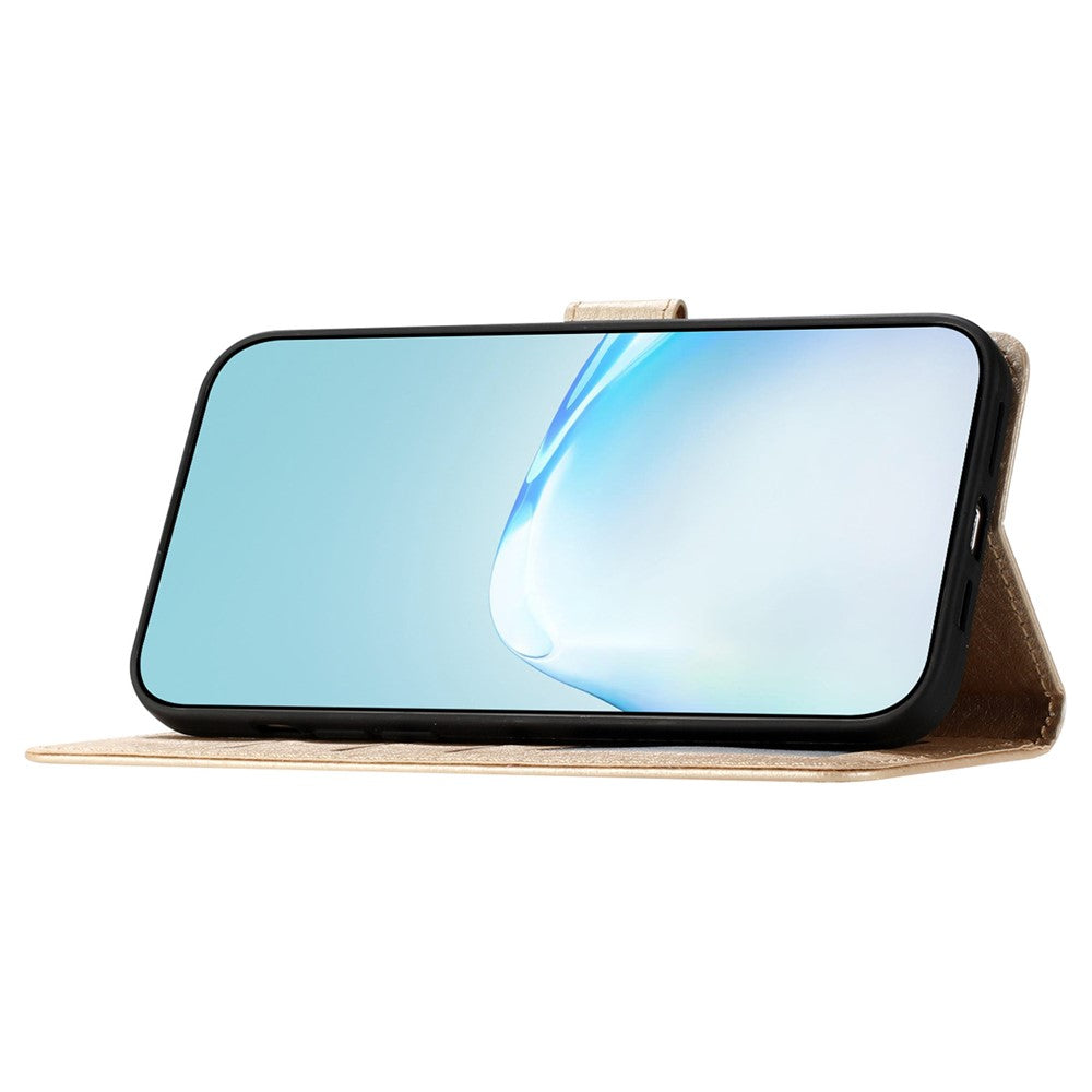 For Samsung Galaxy A52 4G / 5G / A52s 5G PU Leather Flip Stand Cover Silk Texture Phone Wallet Case with Hand Strap