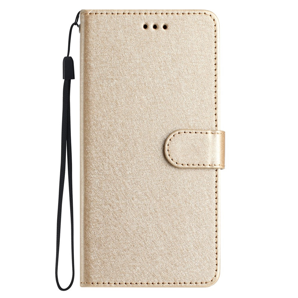For Samsung Galaxy A52 4G / 5G / A52s 5G PU Leather Flip Stand Cover Silk Texture Phone Wallet Case with Hand Strap