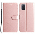 Til Samsung Galaxy A71 4G SM-A715 Ridsefast Læder Telefon Pung Stativ Cover Silketekstur Etui