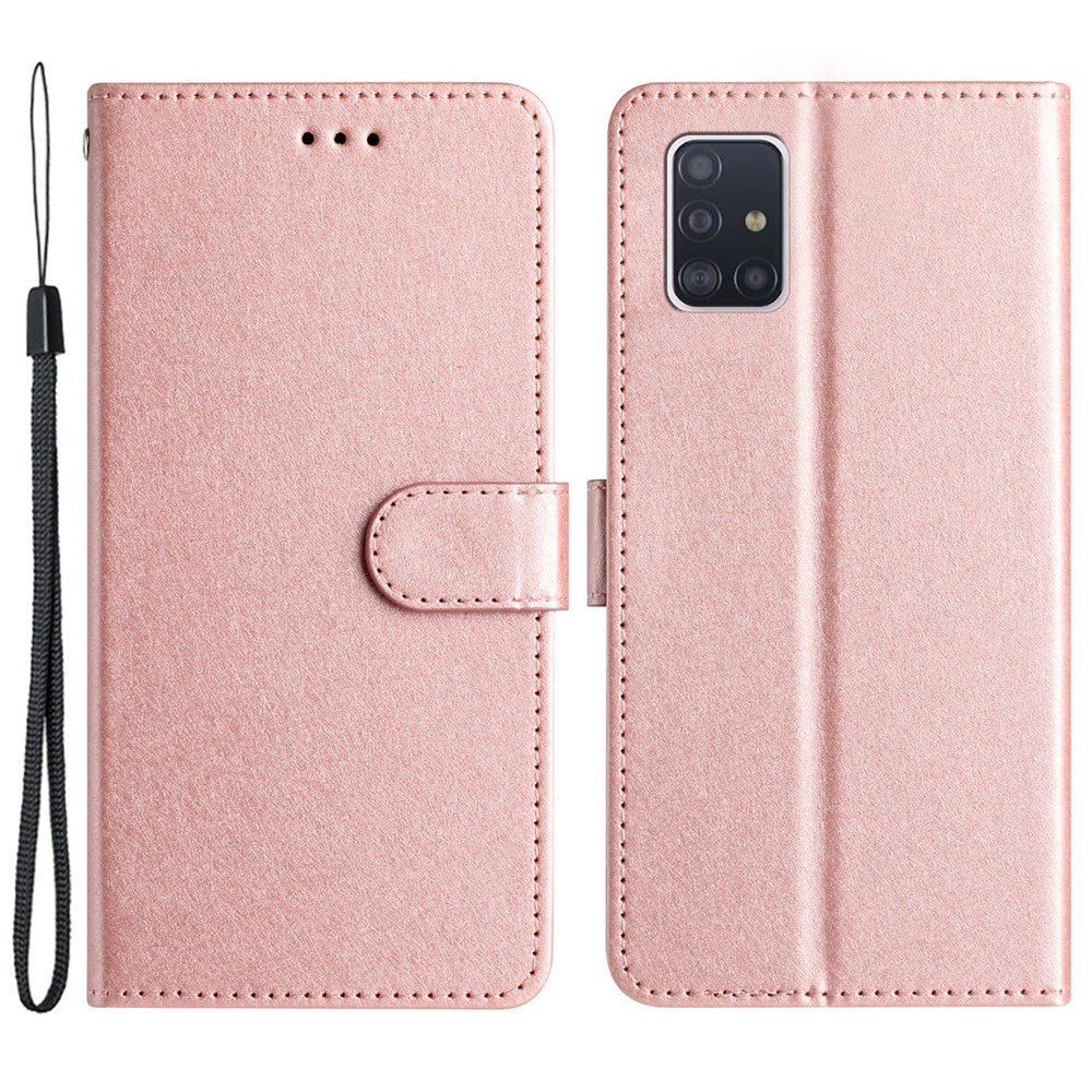 Til Samsung Galaxy A71 4G SM-A715 Ridsefast Læder Telefon Pung Stativ Cover Silketekstur Etui