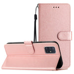Til Samsung Galaxy A71 4G SM-A715 Ridsefast Læder Telefon Pung Stativ Cover Silketekstur Etui
