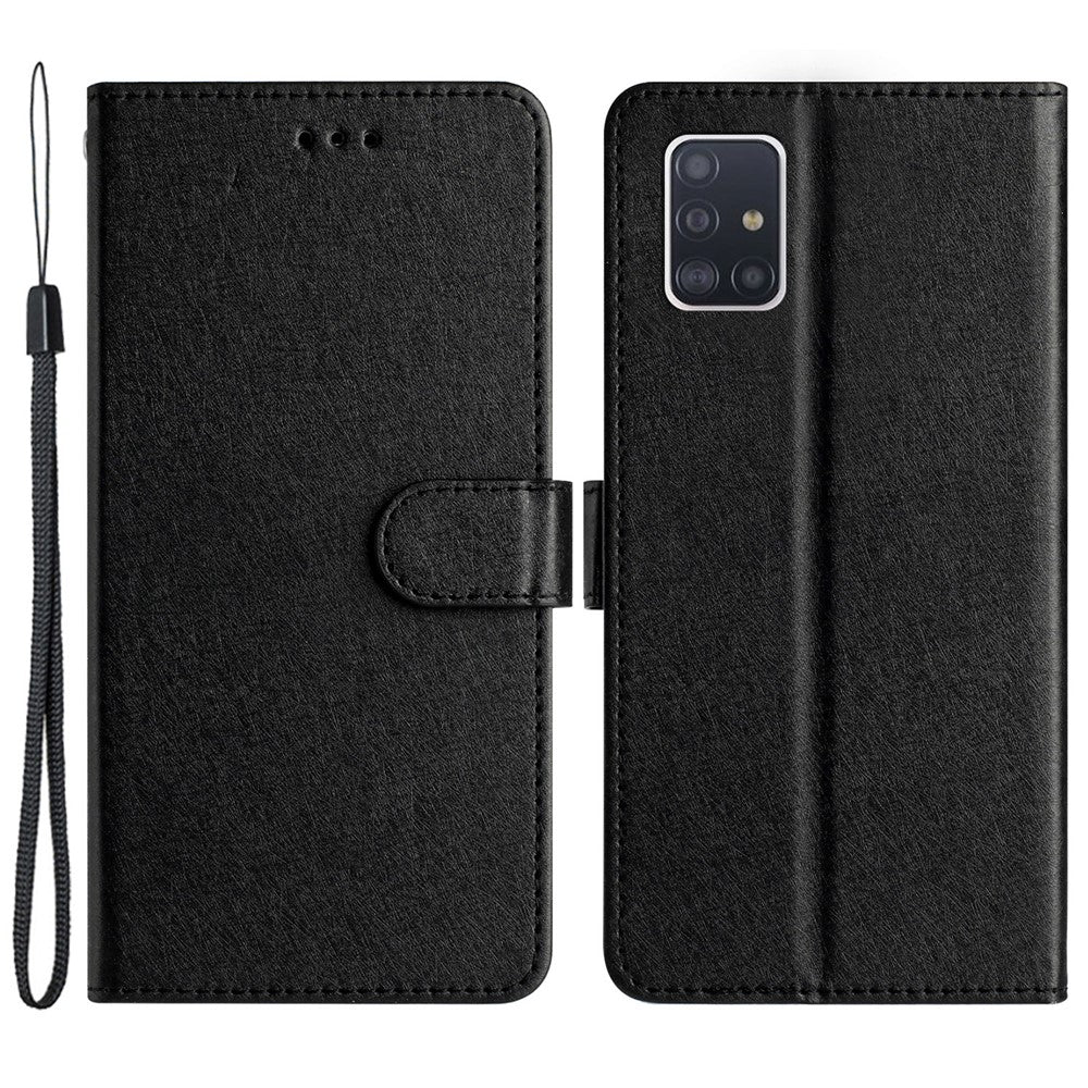 Til Samsung Galaxy A71 4G SM-A715 Ridsefast Læder Telefon Pung Stativ Cover Silketekstur Etui