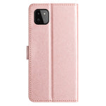 Telefonpungetui til Samsung Galaxy A22 5G (EU Version) PU Læder Stand Cover Håndrem Silke Tekstur Flip Etui
