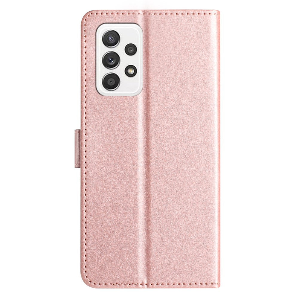 Phone Wallet for Samsung Galaxy A32 4G (EU Version) Silk Texture Fall Proof PU Leather Stand Cover Flip Case
