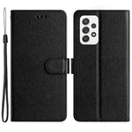 Phone Wallet for Samsung Galaxy A32 4G (EU Version) Silk Texture Fall Proof PU Leather Stand Cover Flip Case
