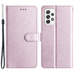 Mobilfodral för Samsung Galaxy A32 4G (EU-version) med sidentextur, fallsäkert PU-läder, stativ, flipfodral