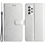 Mobilfodral för Samsung Galaxy A32 4G (EU-version) med sidentextur, fallsäkert PU-läder, stativ, flipfodral