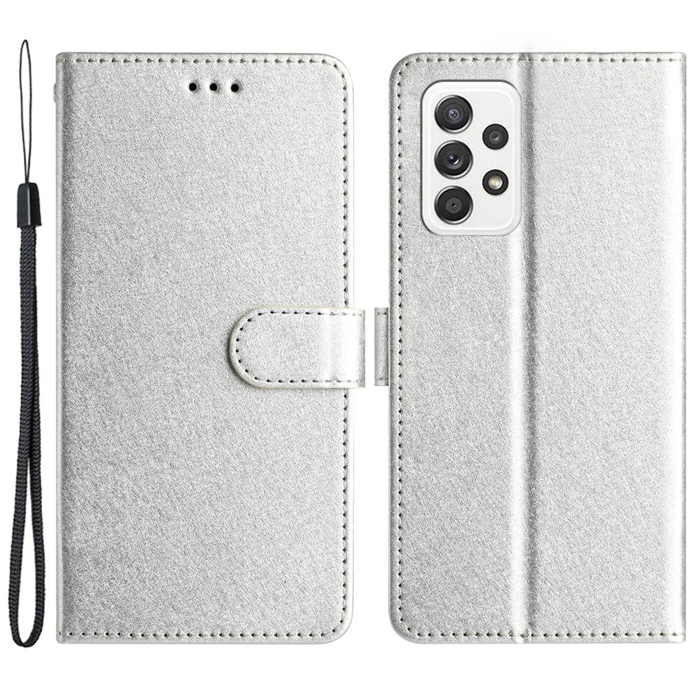 Mobilfodral för Samsung Galaxy A32 4G (EU-version) med sidentextur, fallsäkert PU-läder, stativ, flipfodral