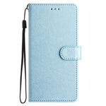 Flip Case for iPhone 13 mini 5.4 inch Silk Texture PU Leather Phone Cover Wallet Stand with Wrist Strap
